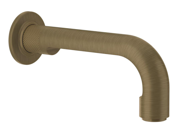 На изображении товар Излив для ванны Gessi Inciso 190 мм, цвет Antique Brass от официального представителя в Москве