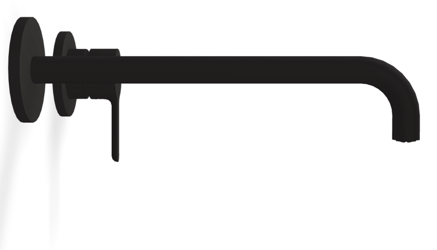 Смеситель для раковины Carlo Frattini Snap, настенный, однорычажный, с донным клапаном Click-Clack, излив 250 мм, внешняя часть, цвет чёрный матовый - изображение 2