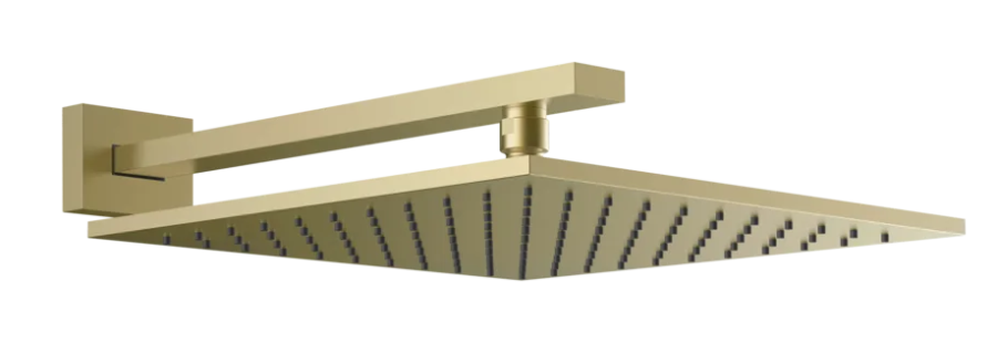 Верхний душ Gessi Rettangolo, настенный, 300x300 мм, цвет Brushed Brass PVD