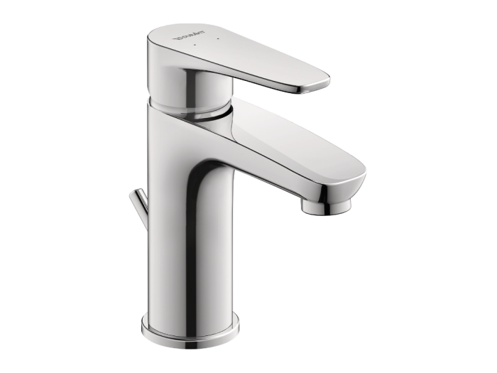 На изображении товар Смеситель для раковины Duravit B.1, однорычажный, h-155 мм, с донным клапаном, цвет хром от официального представителя в Москве