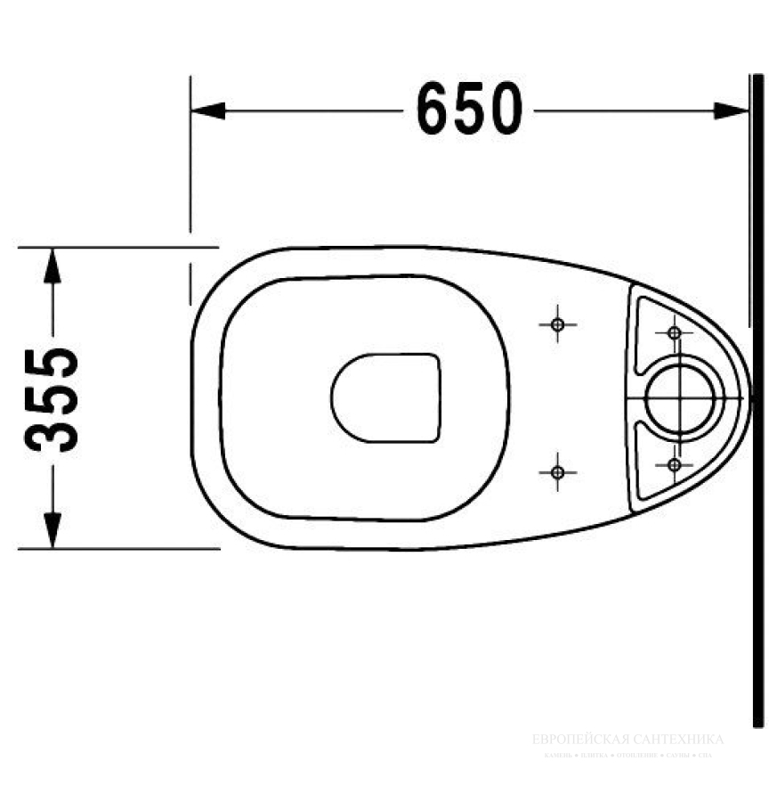 Унитаз напольный Duravit D-Code под бачок, 650 х 355 мм, вертикальный сток, цвет белый - изображение 1