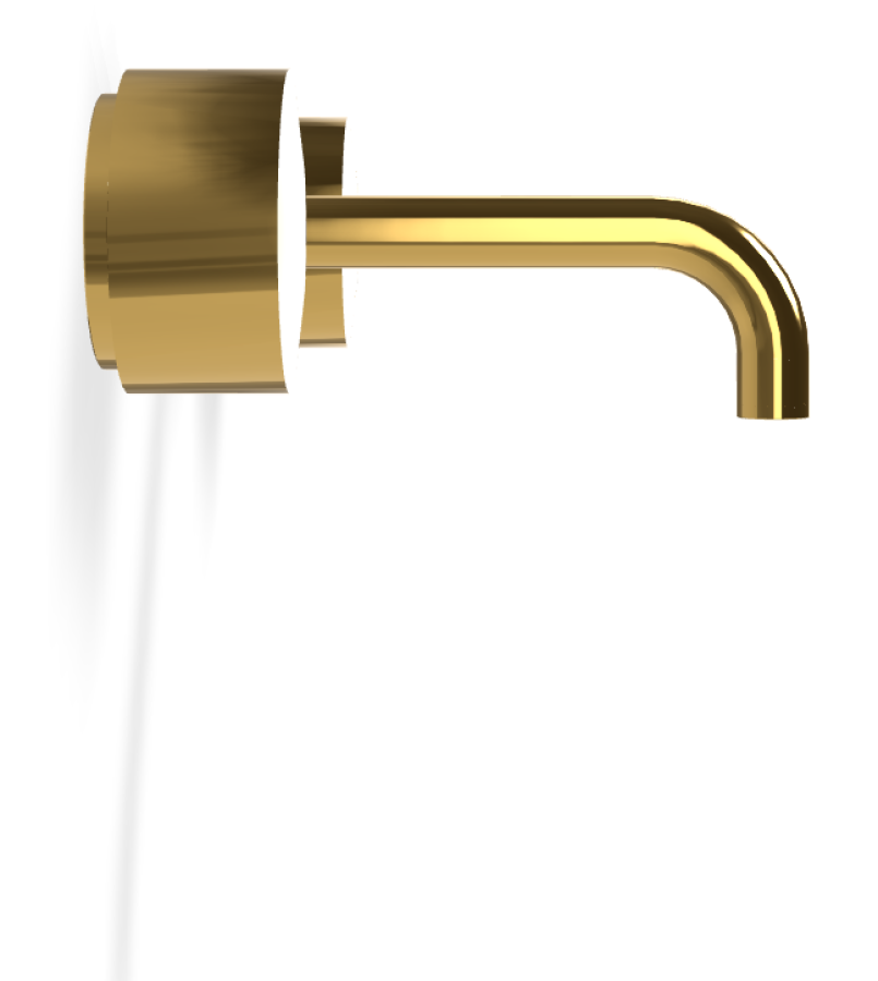 Смеситель для раковины Carlo Frattini SO, настенный, без ручек, с донным клапаном Click-Clack, L-159 мм, внешняя часть, цвет золото - изображение 2