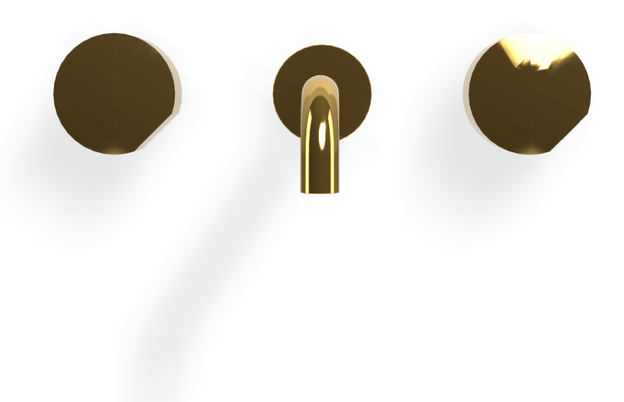 Смеситель для раковины Carlo Frattini SO, настенный, без ручек, с донным клапаном Click-Clack, L-159 мм, внешняя часть, цвет золото - изображение 1