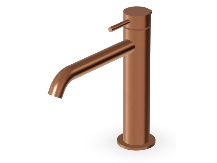 На изображении товар Смеситель для раковины Zucchetti Helm, однорычажный, цвет Brushed Copper PVD от официального представителя в Москве