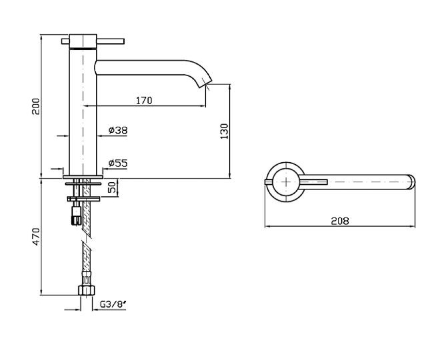 Смеситель для раковины Zucchetti Helm, однорычажный, цвет Brushed Copper PVD - изображение 2
