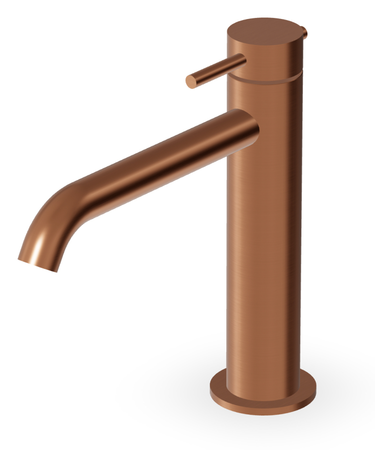 Смеситель для раковины Zucchetti Helm, однорычажный, цвет Brushed Copper PVD