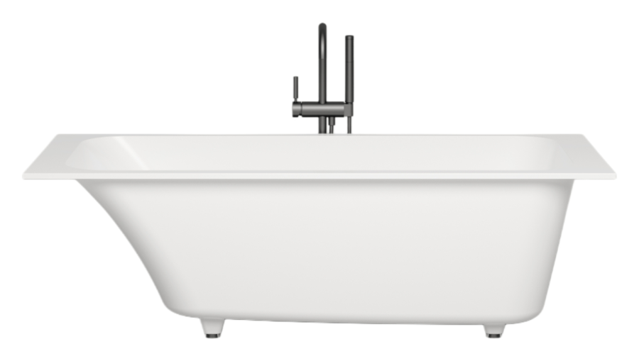 Ванна Salini Orlanda Kit  1800х800х600 мм встраиваемая, прямоугольная чаша, регулируемые ножки, донный клапан белый, сифон, интегрируемый слив-перелив, цвет белый матовый