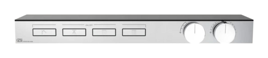 Термостат Gessi HI-FI, с полочкой, с кнопками вкл/выкл, до 4 функций одновременно, внешняя часть, ширина 640 мм, цвет хром