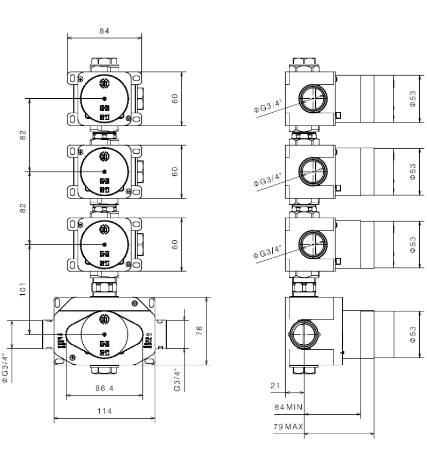 Скрытая часть смесителя Newform, на 4 отверстия - изображение 1