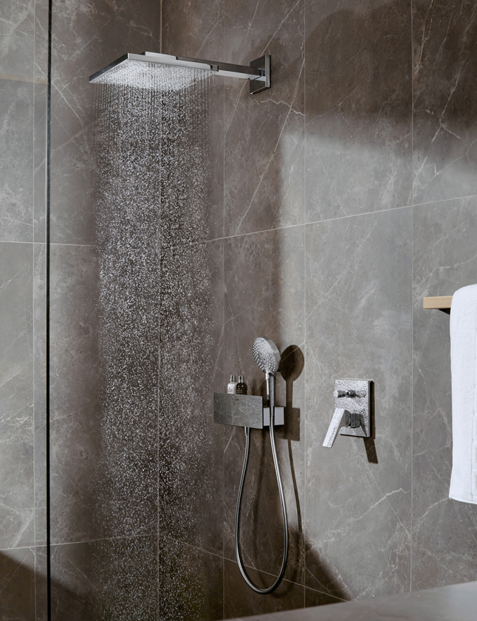Шланговое подсоединение Hansgrohe FixFit, настенное, с держателем и полкой, цвет хром - изображение 1