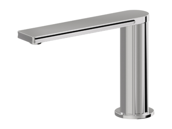 На изображении товар Излив для раковины Newform Ionika, H129 мм, однорычажный, на 1 отверстие, без донного клапана, цвет Matt black от официального представителя в Москве