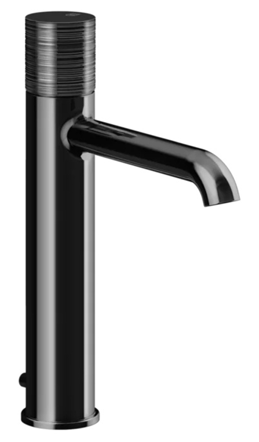Cмеситель для раковины Gessi Habito, средней высоты, с донным клапаном и соединительными шлангами, цвет Black Metal PVD