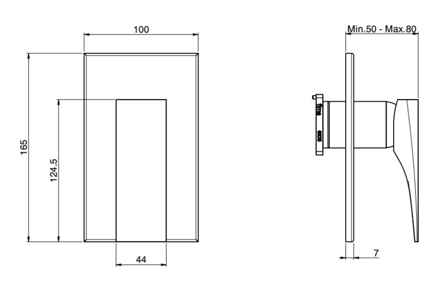 Смеситель для душа Carlo Frattini Zeta, Н-165 мм, внешняя часть, цвет хром - изображение 3