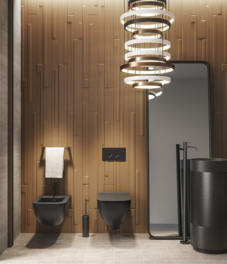 Ёршик Gessi316, напольный, Ø76хh424 мм, цвет Black/Copper Brushed PVD - изображение 2