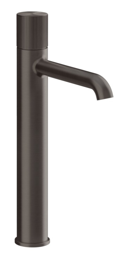 Смеситель для раковины Gessi Habito, высокий, без донного клапана, цвет Black Metal Brushed PVD