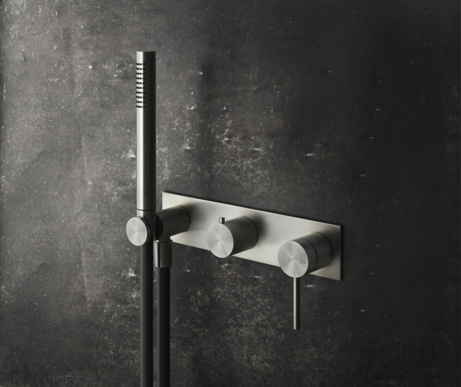 Смеситель для душа Gessi 316, встраиваемый, настенный, на 2 потребителя, цвет Brushed Brass PVD - изображение 1