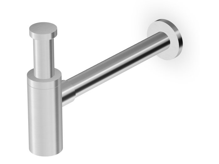 На изображении товар Сифон Zucchetti Miscellaneous, для раковины, 1 1/4, цвет матовая нержавеющая сталь от официального представителя в Москве