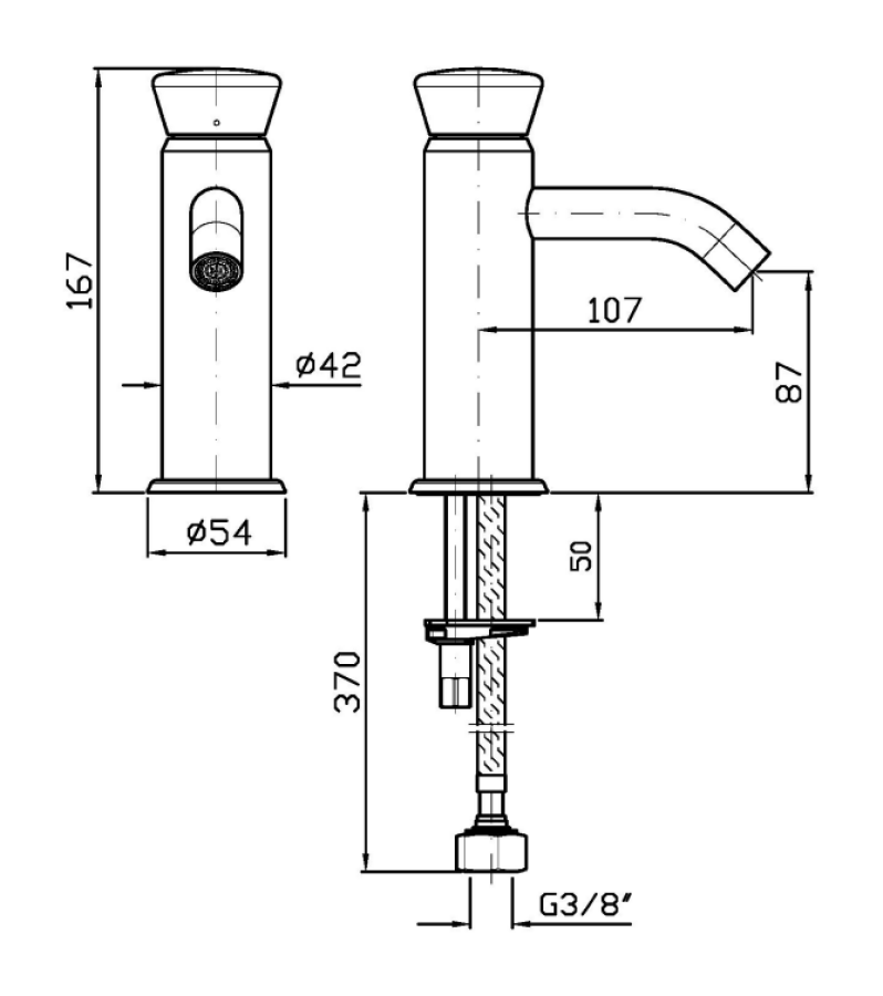 Смеситель для раковины Zucchetti Sablier, однорычажный, с аэратором, цвет сатинированная сталь - изображение 4