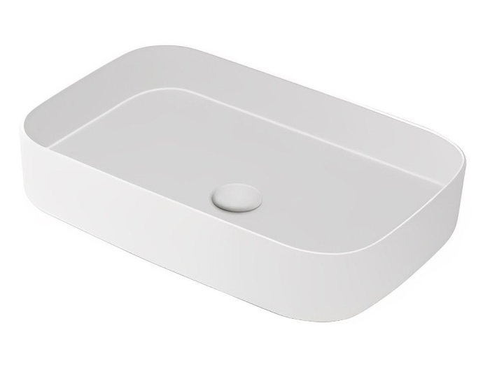 На изображении товар Раковина Cielo Shui Comfort  600x400х125 мм, прямоугольная, без плоскости для смесителя, без перелива, цвет Gloss White от официального представителя в Москве