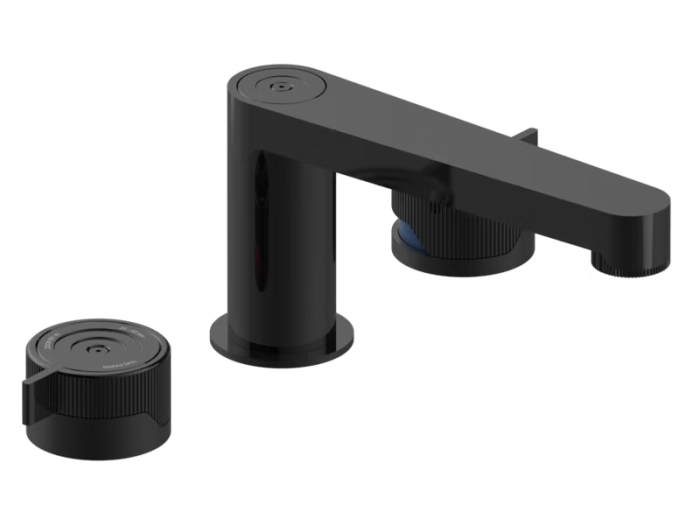 На фото Cмеситель для раковины THG Zoom.7 на 3 отверстия, с изливом голиаф, с донным клапаном, цвет Brown bronze PVD На изображении товар Cмеситель для раковины THG Zoom.7 на 3 отверстия, с изливом голиаф, с донным клапаном, цвет Brown bronze PVD от официального представителя в Москве