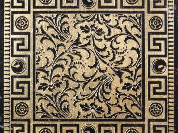 На изображении товар Akros Venezia Камень Luxurious Zephyros DIM Nero Marquinia-Gold 30,5X30,5X1 от официального представителя в Москве