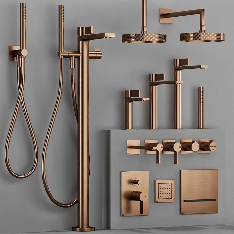 Смеситель для раковины Gessi Inverso, встраиваемый, настенный, однорычажный, на 1 выход, внешняя часть, цвет Copper Brushed PVD - изображение 3