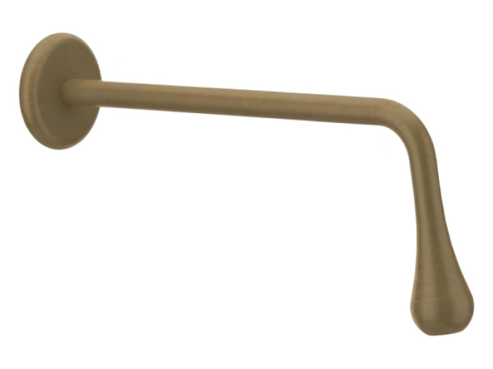 На изображении товар Излив для раковины Gessi Goccia, настенный, заказывается отдельно арт. 33700/33743, вылет 250 мм, цвет Antique Brass от официального представителя в Москве