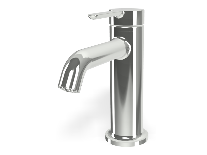 На изображении товар Смеситель для раковины Carlo Frattini Snap, однорычажный, с энергосберегающим картриджем, донным клапаном, 2 гибкими шлангами, глубина 142 мм, цвет хром от официального представителя в Москве