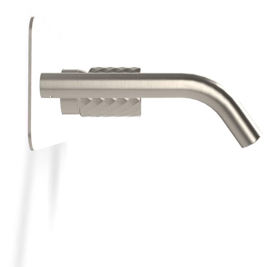 Смеситель для раковины Carlo Frattini Spillo Tech, ручка X Collection, с донным клапаном Click-Clack, излив 150 мм, внешняя часть, цвет никель брашированный - изображение 2