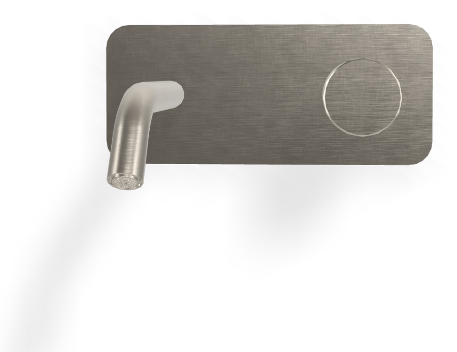 Смеситель для раковины Carlo Frattini Spillo Tech, ручка X Collection, с донным клапаном Click-Clack, излив 150 мм, внешняя часть, цвет никель брашированный - изображение 1