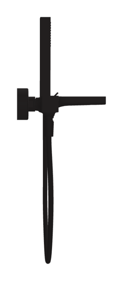 Смеситель для ванны Carlo Frattini Zeta, с душевым комплектом: гибкий шланг 1500 мм, переключатель, держатель для душа, ручной душ с защитой от известкового налёта, цвет черный матовый - изображение 2