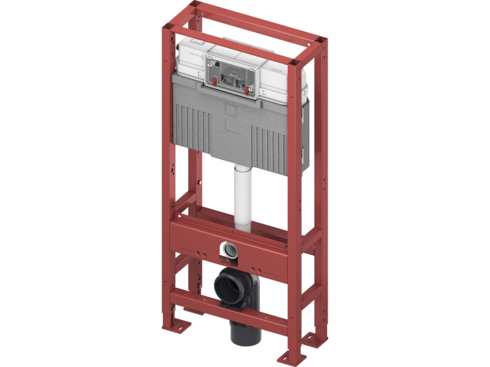 На изображении товар Застенный модуль TECEconstruct со сливным бачком Uni 2.0, на четырех опорах, высота 1120 мм от официального представителя в Москве