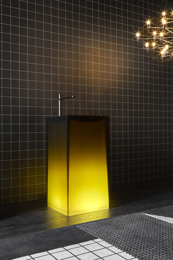 Раковина Antonio Lupi Astro 500 х 450 х H 850 мм, напольная со светодиодной подсветкой LED, цвет Ocra - изображение 1