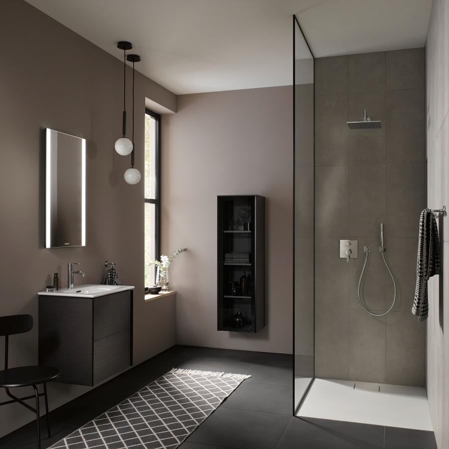 Смеситель для душа Duravit C.1, с переключателем, квадратная розетка, внешняя часть, цвет хром - изображение 2