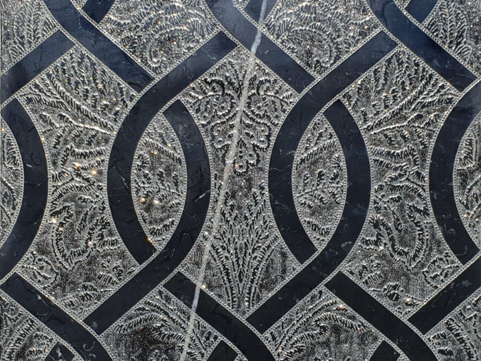 На изображении товар Akros Venezia Камень Avantgarde Aster Old S Dim Nero Marquinia Old Silver Powder 80X80X1 от официального представителя в Москве