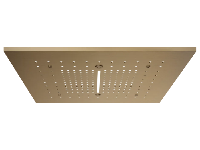 На изображении товар Накладная панель Gessi Afilo, для многофункциональной душевой системы, 500х500 мм, цвет Warm Bronze Brushed PVD от официального представителя в Москве