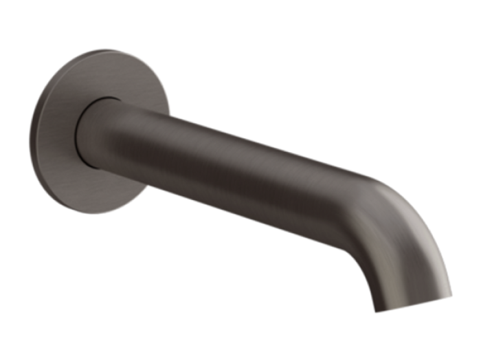 На изображении товар Излив для ванны Gessi Origini, настенный, цвет Black Metal Brushed PVD от официального представителя в Москве