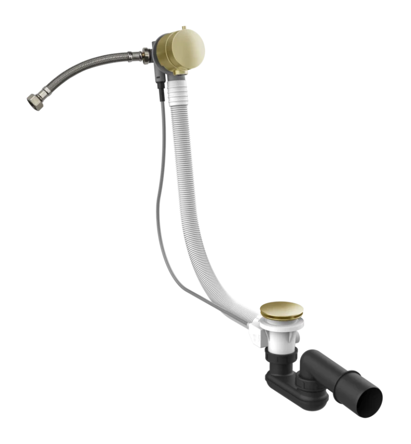 Слив-перелив для ванны Gessi Technical Accessories, L800 мм, с системой наполнения ванны через перелив, цвет Brushed Brass PVD