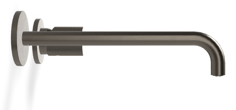 Смеситель для раковины Carlo Frattini Spillo Tech, ручка G Collection, настенный, с донным клапаном Click-Clack, излив 250 мм, внешняя часть, цвет брашированный чёрный хром - изображение 2