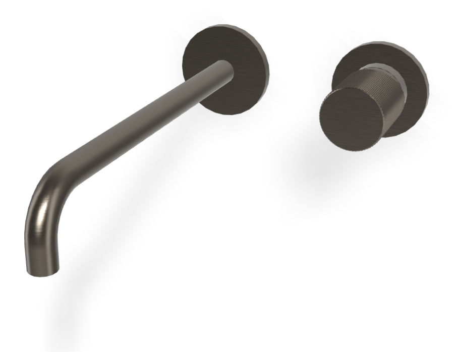 Смеситель для раковины Carlo Frattini Spillo Tech, ручка G Collection, настенный, с донным клапаном Click-Clack, излив 250 мм, внешняя часть, цвет брашированный чёрный хром