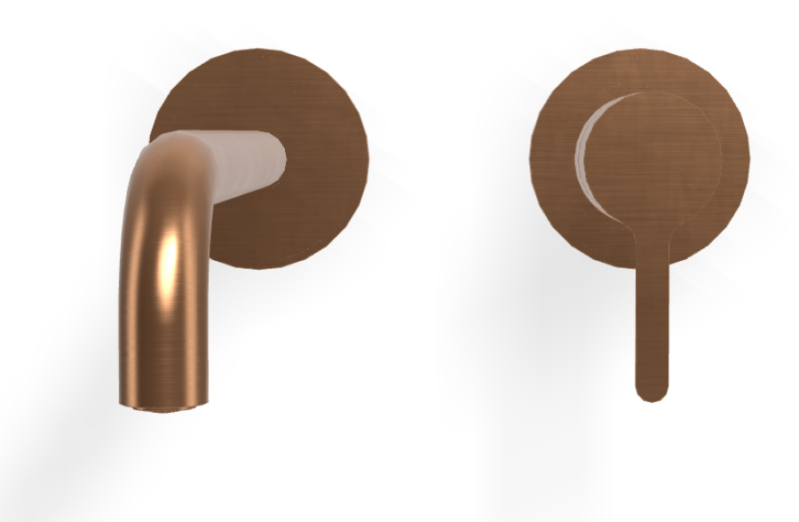 Смеситель для раковины Carlo Frattini Snap, настенный, однорычажный, с донным клапаном Click-Clack, излив 250 мм, внешняя часть, цвет брашированная янтарная бронза - изображение 1