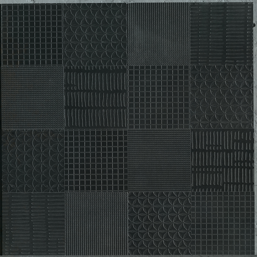 Kronos ceramiche Керамогранит Metallique Noir Texture Mix 20x20