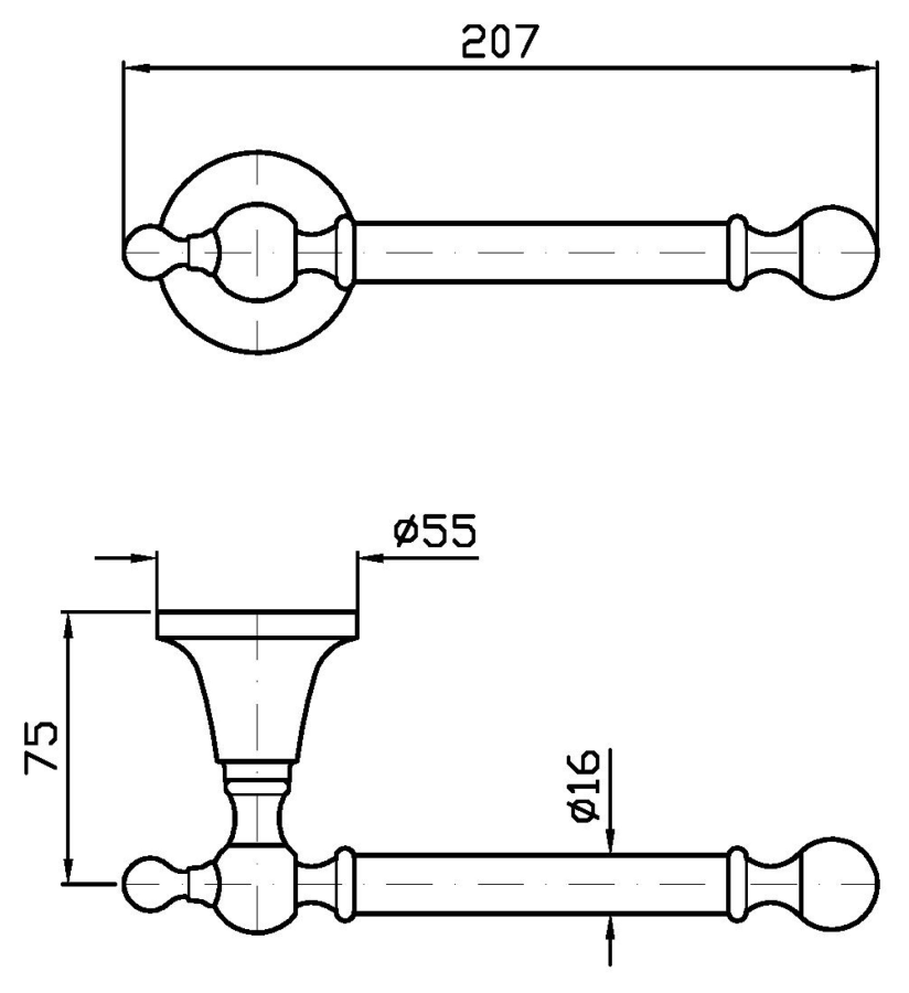 Бумагодержатель Zucchetti Agora Classic, без крышки, настенный, цвет хром - изображение 1