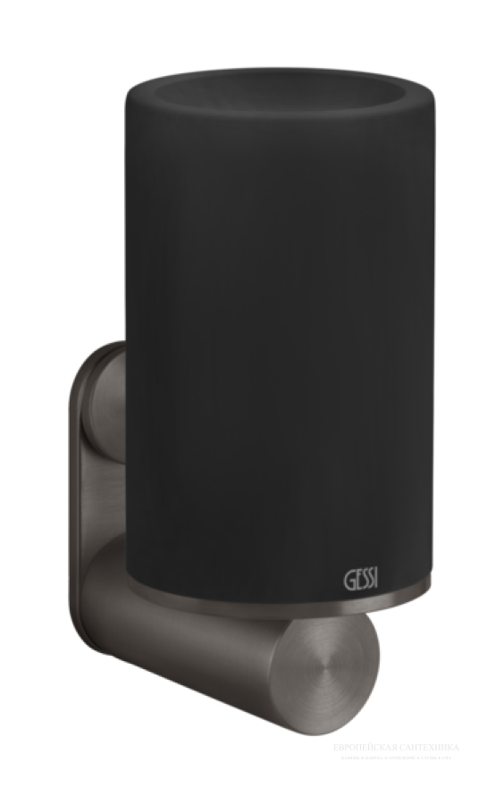 Стакан Gessi 316, настенный, h154Ø75 мм, цвет Black Metal Brushed PVD