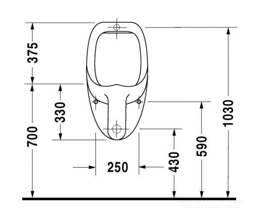 Писсуар Duravit Urinal Ben, 370 х 350 мм, цвет белый, модель без мушки - изображение 4