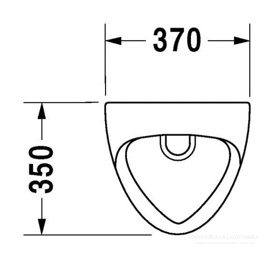 Писсуар Duravit Urinal Ben, 370 х 350 мм, цвет белый, модель без мушки - изображение 2