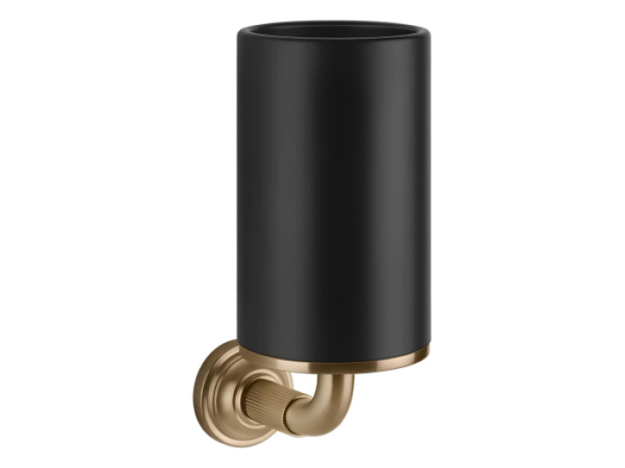 На изображении товар Стакан Gessi Venti20, настенный, цвет Black/Warm Bronze Brushed PVD от официального представителя в Москве