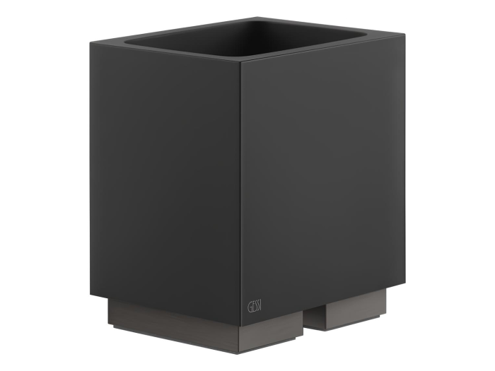 На изображении товар Стакан Gessi, настольный, чёрный композитный материал, цвет Black Metal Brushed PVD от официального представителя в Москве