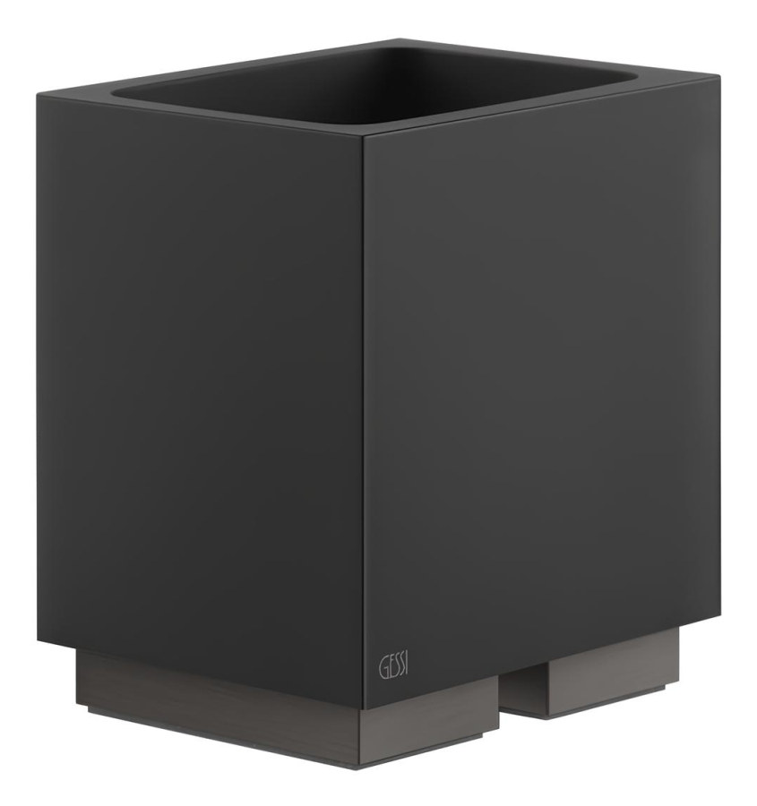 Стакан Gessi, настольный, чёрный композитный материал, цвет Black Metal Brushed PVD