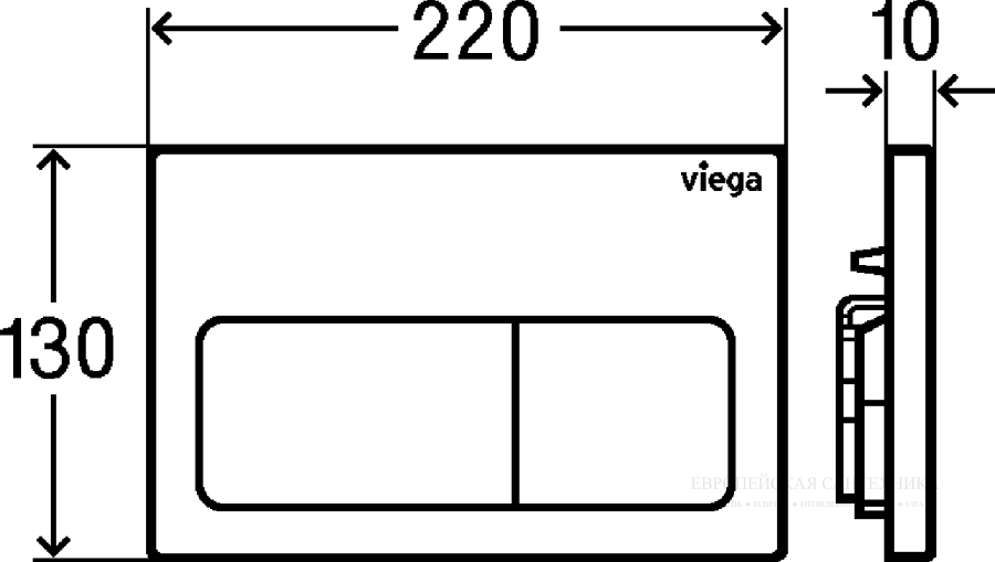 Панель смыва Viega Prevista Visign for Life 5 для унитаза, цвет матовый хром - изображение 2